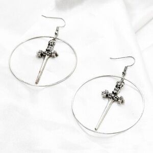 Grunge Dagger Statement Earrings